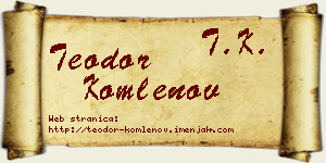 Teodor Komlenov vizit kartica